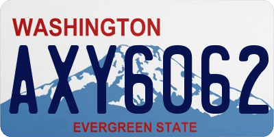 WA license plate AXY6062