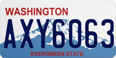 WA license plate AXY6063