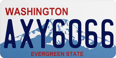 WA license plate AXY6066