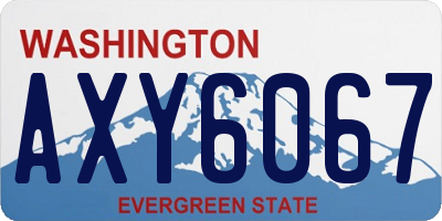 WA license plate AXY6067