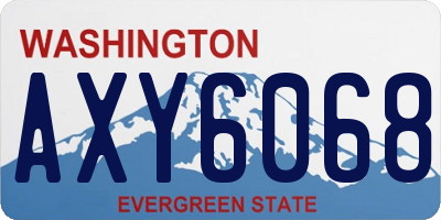 WA license plate AXY6068