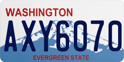 WA license plate AXY6070