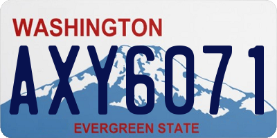 WA license plate AXY6071