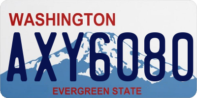 WA license plate AXY6080