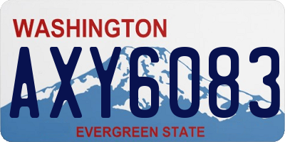 WA license plate AXY6083