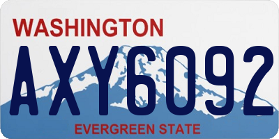 WA license plate AXY6092