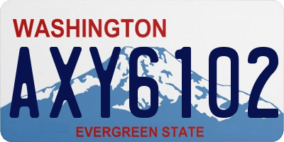 WA license plate AXY6102