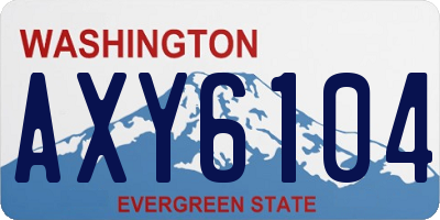 WA license plate AXY6104