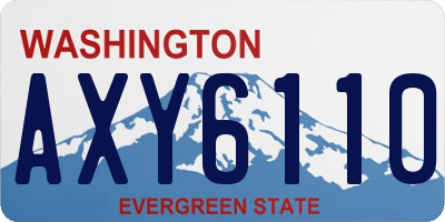 WA license plate AXY6110