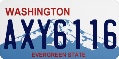 WA license plate AXY6116