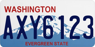 WA license plate AXY6123