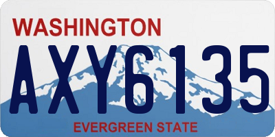 WA license plate AXY6135
