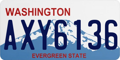 WA license plate AXY6136