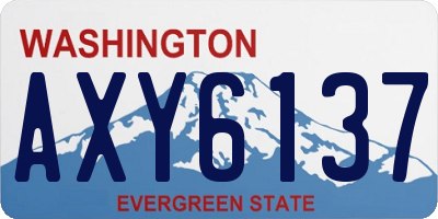 WA license plate AXY6137