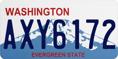 WA license plate AXY6172