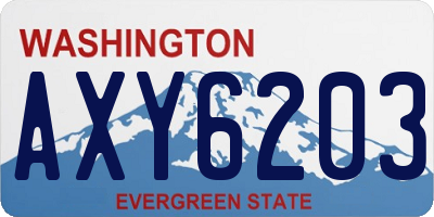WA license plate AXY6203