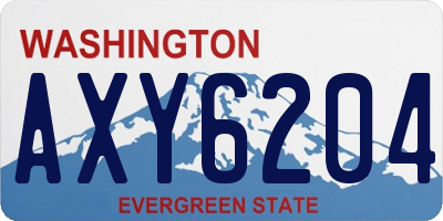 WA license plate AXY6204
