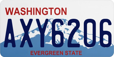 WA license plate AXY6206