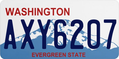 WA license plate AXY6207