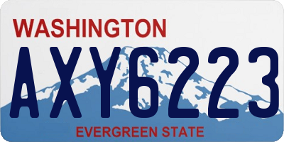 WA license plate AXY6223