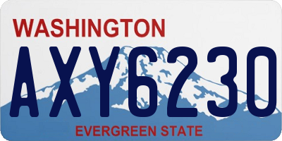 WA license plate AXY6230