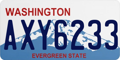 WA license plate AXY6233