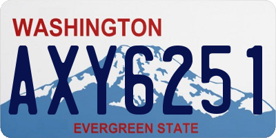 WA license plate AXY6251