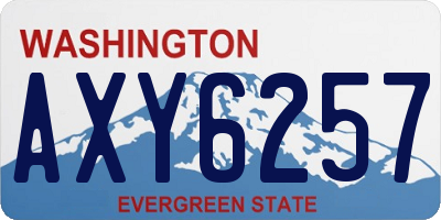 WA license plate AXY6257