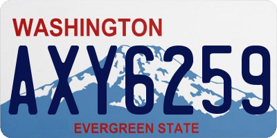 WA license plate AXY6259