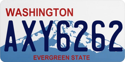 WA license plate AXY6262