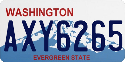 WA license plate AXY6265