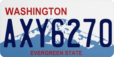 WA license plate AXY6270