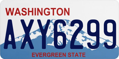 WA license plate AXY6299