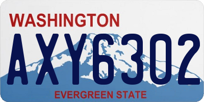 WA license plate AXY6302