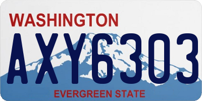WA license plate AXY6303