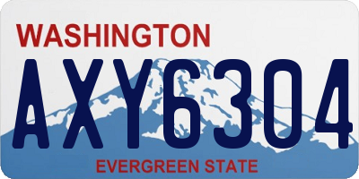 WA license plate AXY6304