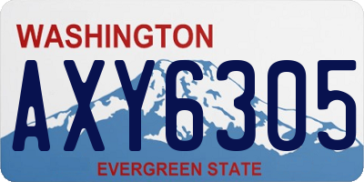 WA license plate AXY6305