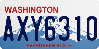 WA license plate AXY6310