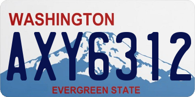 WA license plate AXY6312