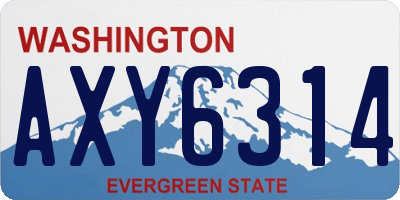 WA license plate AXY6314