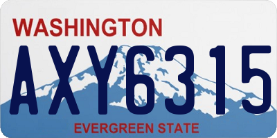 WA license plate AXY6315