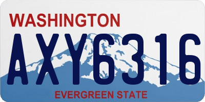 WA license plate AXY6316