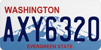 WA license plate AXY6320