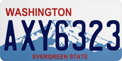 WA license plate AXY6323