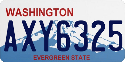WA license plate AXY6325