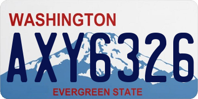 WA license plate AXY6326