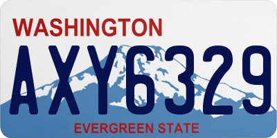 WA license plate AXY6329