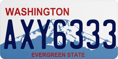 WA license plate AXY6333