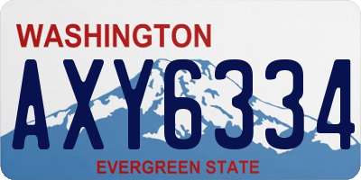 WA license plate AXY6334