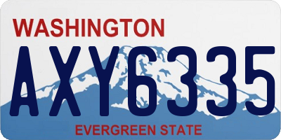 WA license plate AXY6335